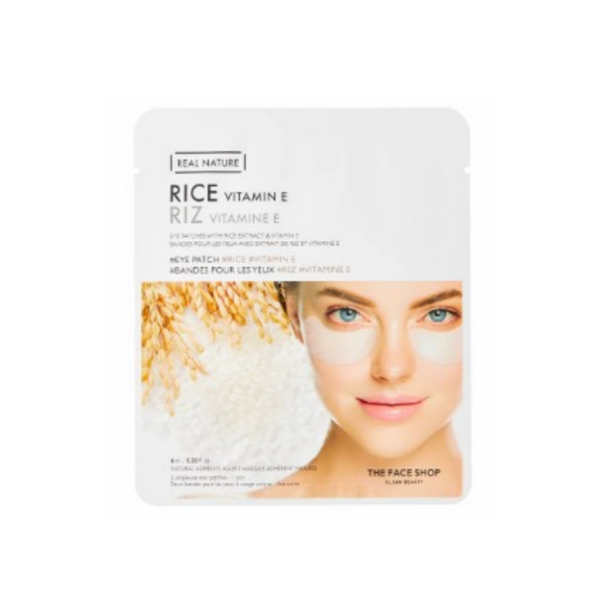 Real Nature Rice Vitamin E Eye Patch THE FACE SHOP